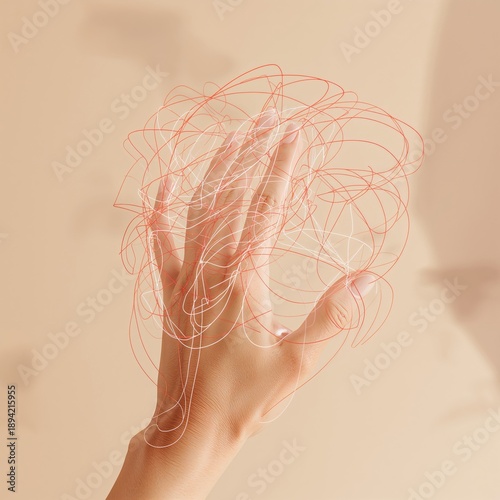 Hand With Lines Showing Movement Against a Light Background in a Creative Wor...