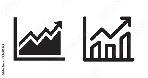 Graph icons showing upward trend and growth