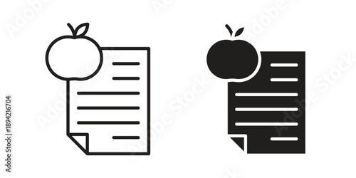 Diet plan icon in a simple line art style. EPS10