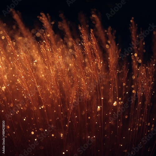 Light Streaks and Circles Create a Vibrant Pattern in Warm Colors During an A...