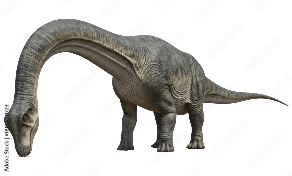 Obraz premium Apatosaurus ajax prehistoric dinosaur illustration feeding behavior, isolated on transparent background