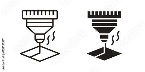 Laser machine icon in a simple line art style. EPS10