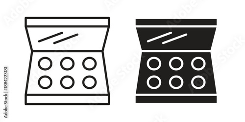 Makeup palette icon in a simple line art style. EPS10