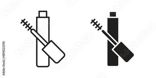 Mascara brush icon in a simple line art style. EPS10