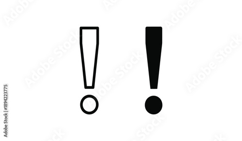 Exclamation marks in black and white for attention and expression