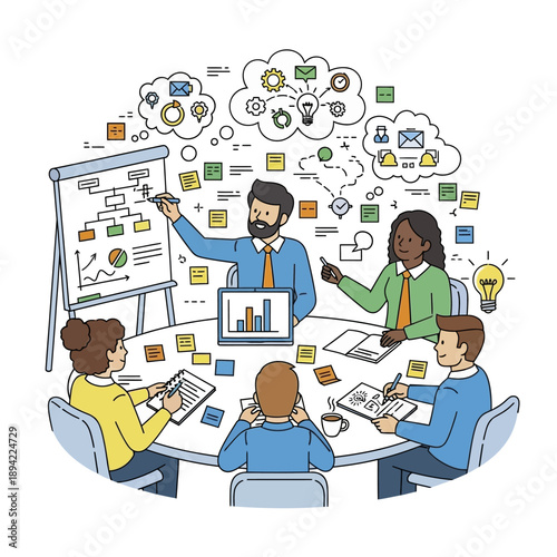 Team Meeting with Business Presentation.