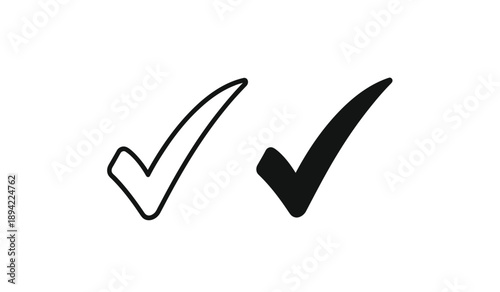 Two check marks one white and one black