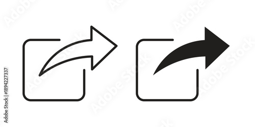 Share icon in a simple line art style. EPS10