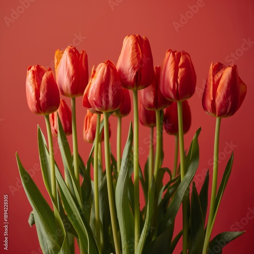 Tulips in a Warm Setting for a Bright and Cheerful Display of Spring Flowers