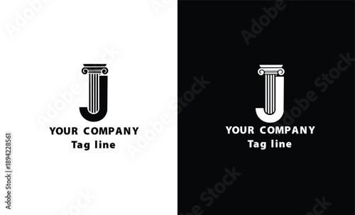 J letter logo for justice & law