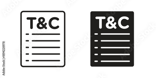 Terms and Conditions icon in a simple line art style. EPS10