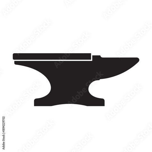 Black Solid Anvil Vector Icon for Blacksmith, Metal Work, Industry and Craft Concept