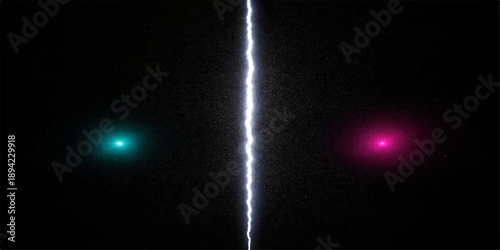 A flash of blue energy and bright rays of light glow like a disco spotlight against the dark night sky in this artistic animation