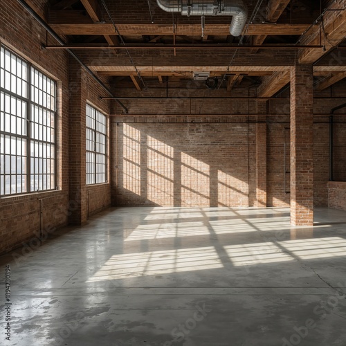 Large Empty Room With Bricks and Windows Showing Light During Daytime
