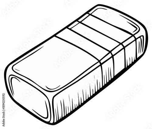 Simple Sketch of a Rectangular Eraser with Horizontal Lines