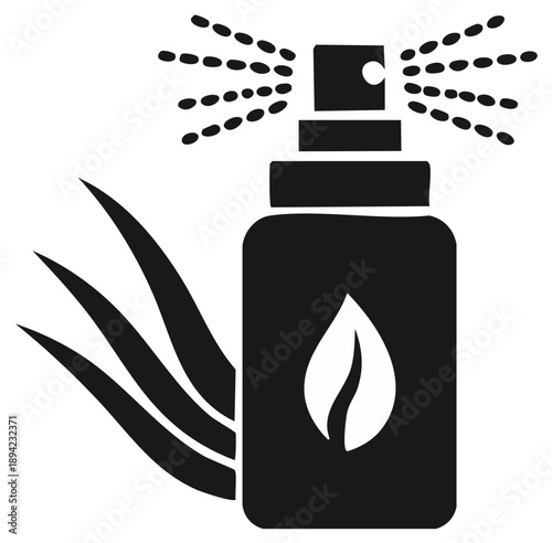 Organic mist sprayer with aloe vera leaves promoting natural wellness and beauty