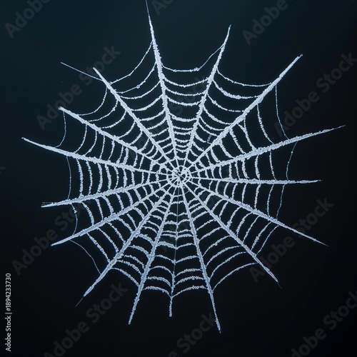 Spider Web Design on Dark Background Created With White Lines in a Clear Pattern