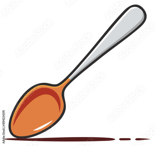 Isolated spoon kitchenware illustration serving utensil graphic design metal orange