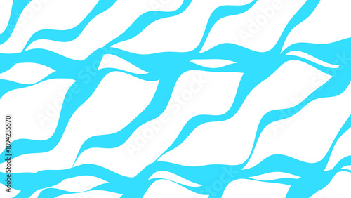 Abstract blue wavy lines isolated on transparent background