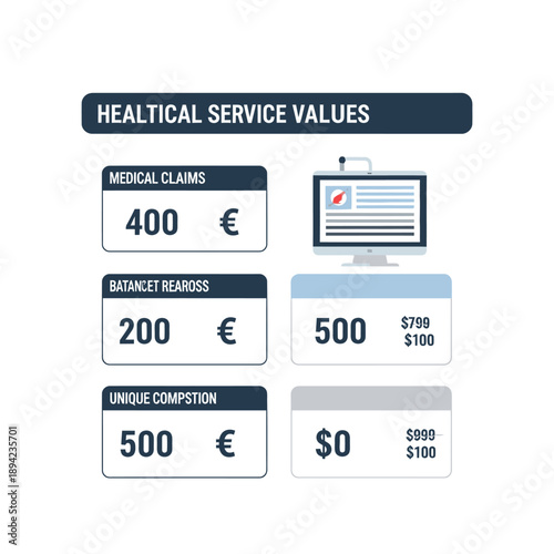 Healthcare Service Pricing and Statistics Infographic.