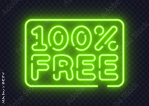 Tableau sur toile Bright neon 100 percent free message inside glowing frame