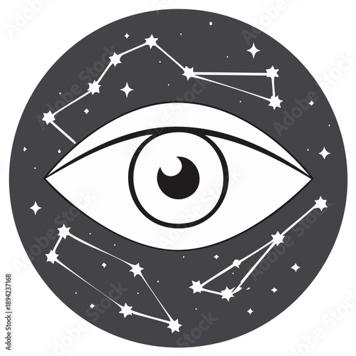 Mystic Eye and Constellations in Cosmic Circle