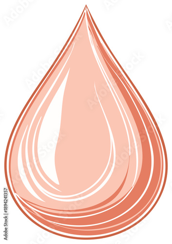 Minimalist Water Drop Illustration in Earthy Tones for Clean Hydration Concept