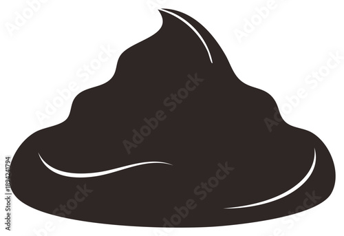 Dark chocolate icing swirl dessert topping cocoa frosting confectionery design cream pile