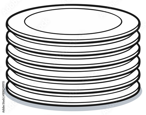 Stack of clean white plates ready for dining or serving food