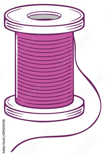 Purple Thread Spool: Sewing Essential for Crafts, Needlework, and Textile Projects