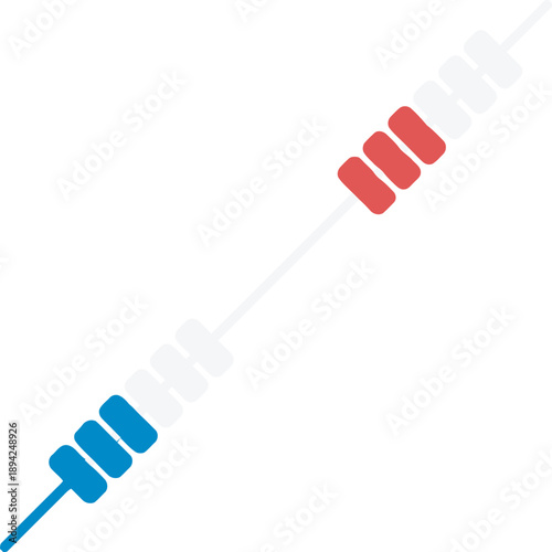 Professional flat vector of a swimming pool lane divider rope with red, white, and blue floating buoys. Ideal for aquatic sports branding, swim meet organization graphics, and competition pool layouts
