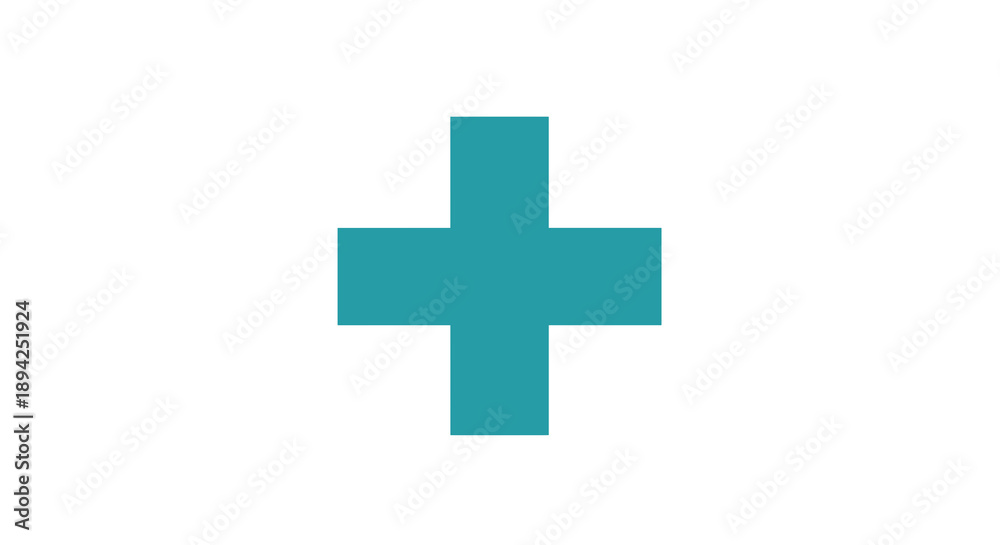 Obraz premium Teal Plus Sign Symbol Graphic Element.