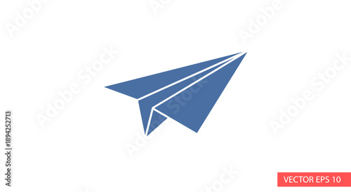 Blue paper airplane icon symbolizing communication and travel.
