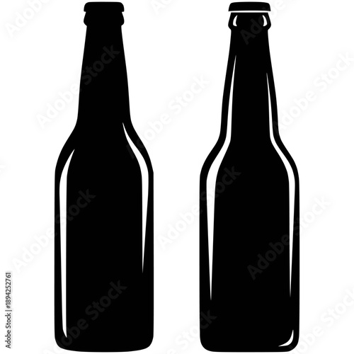 Two Silhouette Bottles of Refreshing Beverages