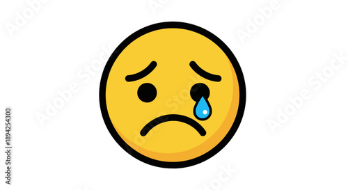 Crying emoticon with a sad and frustrated expression.