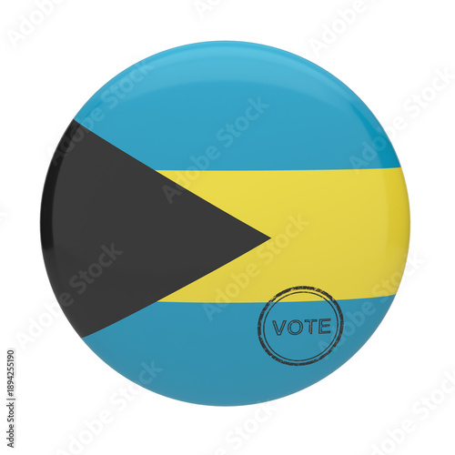 Free Download Bahamas flag badge with vote stamp for parliamentary and legislative elections - GFXLoad