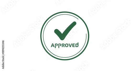 Green Approved Stamp with Check Mark Symbol.