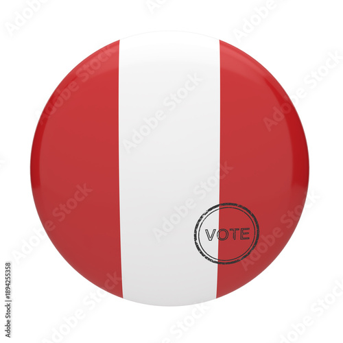 Free Download Peru flag badge with vote stamp for 2026 general elections - GFXLoad