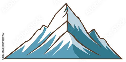 Stylized Snow Capped Mountain Range Peak Summit Adventure