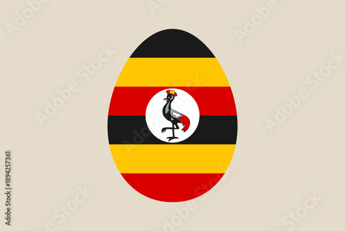Free Download Ugandan Flag Displayed in an Egg Shape, Symbolizing National Identity and Patriotism with a Clean Vector Design - GFXLoad