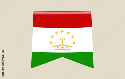 Vibrant Tajikistan National Flag Symbol Displayed as a Glossy Vector Icon, Representing National Identity and Pride. Free Download Vibrant Tajikistan National Flag Symbol Displayed as a Glossy Vector Icon, Representing National Identity and Pride. - GFXLoad