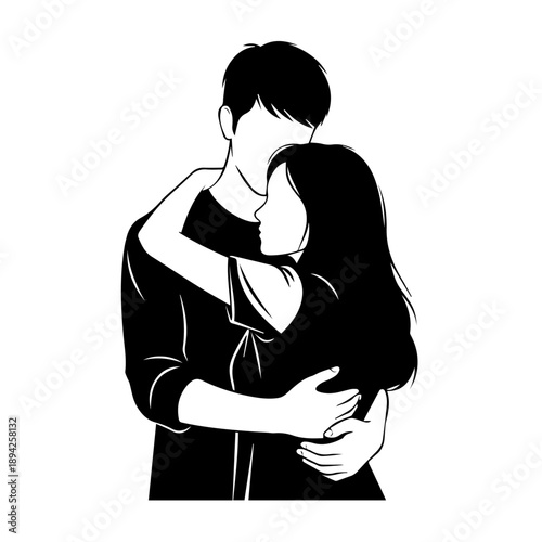 Silhouette illustration of a pregnant woman celebrating motherhood and new life