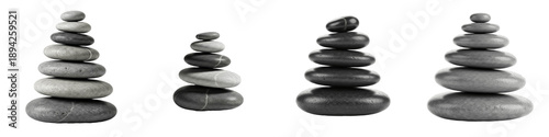 Canvas Print Zen Balanced Stone Stacks PNG, Smooth River Rock Pyramids, Meditation Pebble Cai
