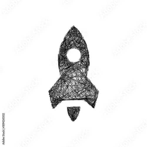 Sketch rocket arrow logo design