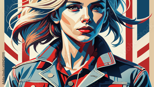 Very beautiful close-up of a modern American women’s casual outfit with vintage denim influence, emphasizing texture, stitching details, and contemporary styling isolated on white background.