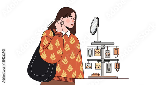 Young woman purchasing coffee from a street vendor while on a phone call