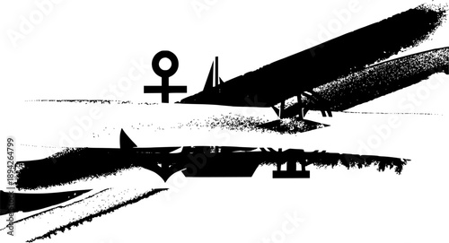 Stripes of watercolor on a white background, evoking a nautical marine feel