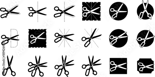 scissors cut stencil icon silhouette