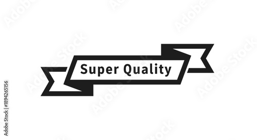 Super Quality Ribbon Banner Emblem for Excellence and Achievement.