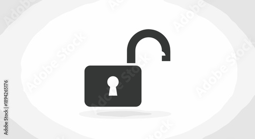 Open padlock icon symbolizing security and access.